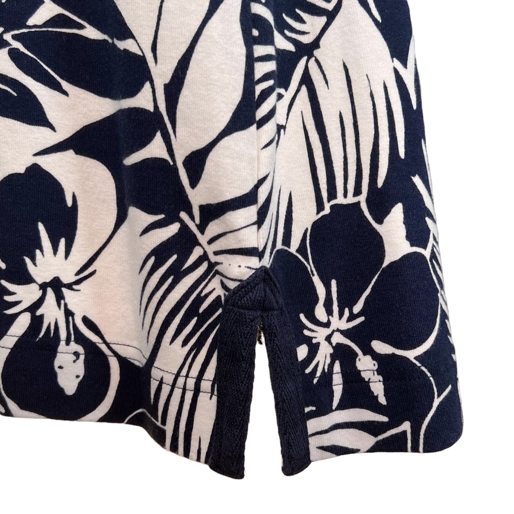 Chaps Navy & White Tropical Print Cotton T-Shirt Dress Size M, fits Smal… - Picture 6 of 12